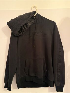 RUFF RYDERS Embroidered Black Hoodie with Embossed Script on both sleeves.